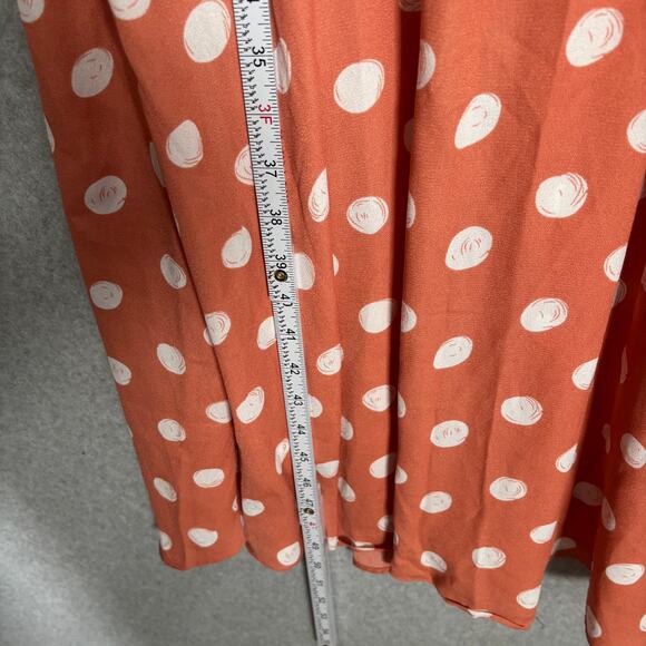 Maison Jules Dress Large Polka Dot Flowy Ruched Halter Resort Cruise Feminine - Picture 7 of 12